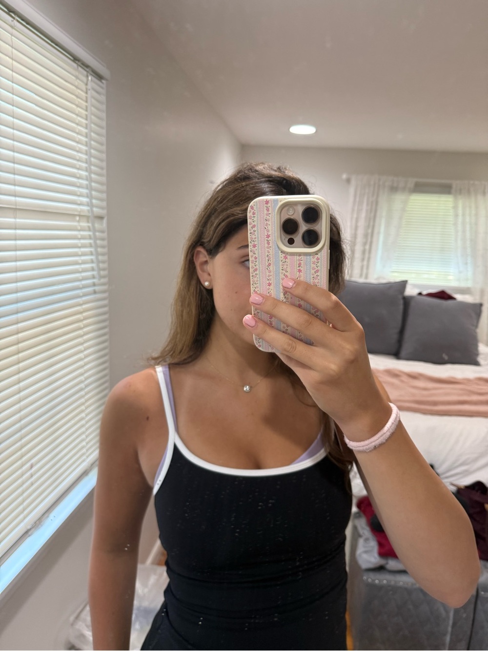 Aritzia Black Tank with White Trim Detail